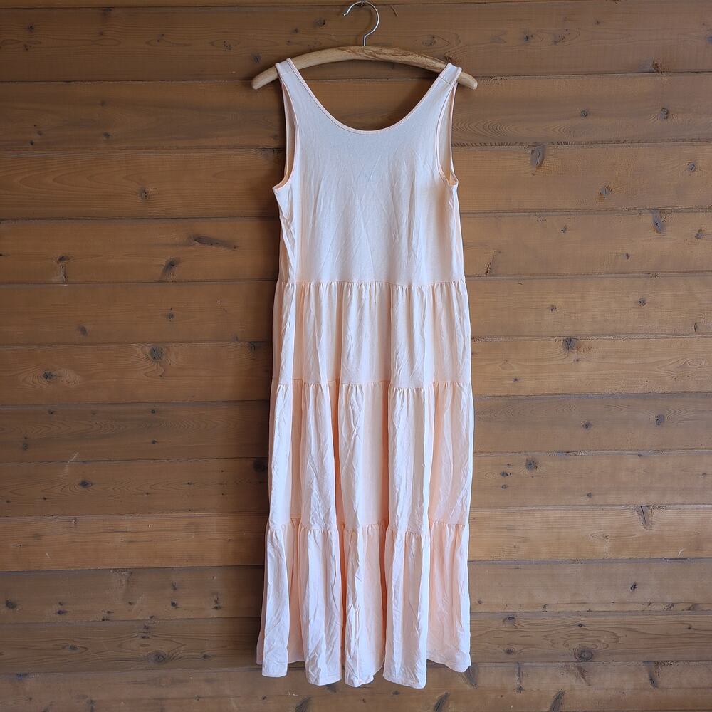J. Crew Dress Maxi Jersey Apricot Tank Top Pastel Summer Boho Prep Flowy Small - Picture 2 of 4